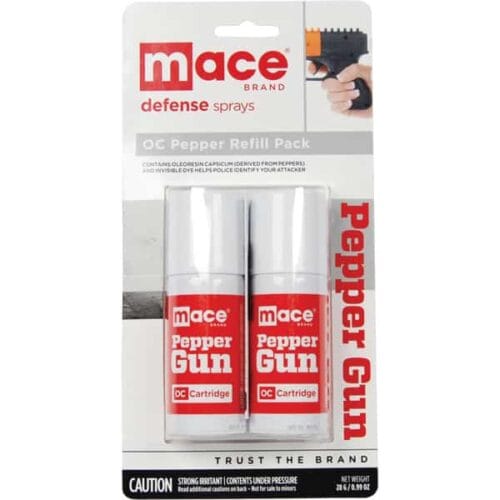 Mace Pepper Gun OC Refill Cartridge In Package 2 Pack Front View