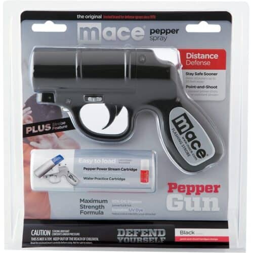 Mace Pepper Gun With Strobe LED In Package Front View