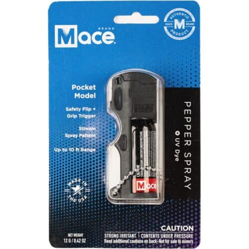 Black Mace Pepper Spray Pocket Model In Package Front View