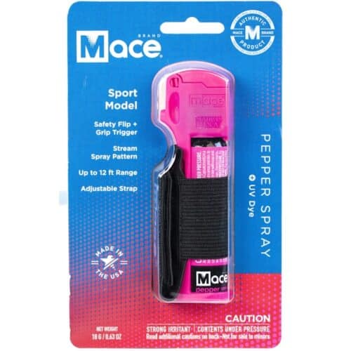 Pink Mace Pepper Spray Jogger Sport Model In Package Front View