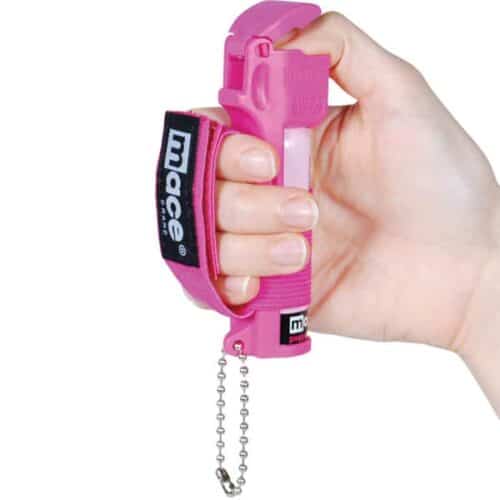 Pink Mace Pepper Spray Jogger Sport Model In Hand