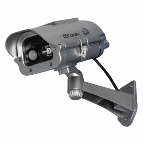 Silver Solar Powered Dummy Camera With Motion Activated Flashing LED