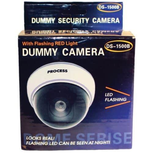 White Dummy Dome Camera With LED In Package Front View