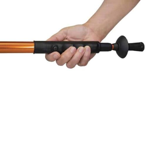ZAP Hike N Strike Stun Device Walking Cane With Flashlight 950,000 Volts In Hand Power Button View