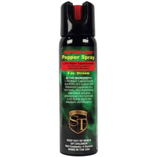 Safety Technology Pepper Shot Pepper Spray 4oz Made in The USA Front View