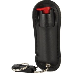 Black Pepper Shot 1/2oz Pepper Spray Halo Holster With Keychain Back View