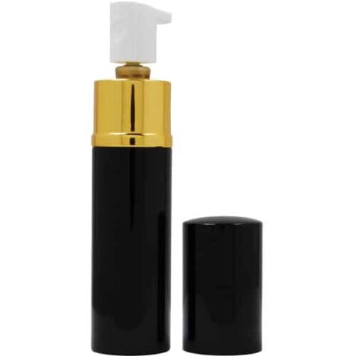 Black Safety Technology Pepper Shot Lipstick Pepper Spray 1/2oz. Made In USA Open View