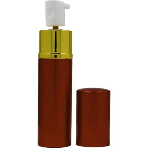 Red Safety Technology Pepper Shot Lipstick Pepper Spray 1/2oz. Made In USA Open Front View