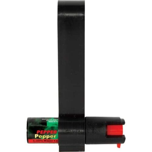 Safety Technology Pepper Shot Pepper Spray 1/2 oz. With Auto Visor Clip Side View Made In USA