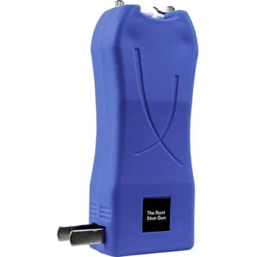 Blue Runt Rechargeable Stun Gun With Flashlight and Wrist Strap Disable Pin Charger View