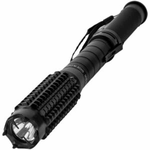 Badass Metal Rechargeable Flashlight Stun Baton 110,000,000 Volts Top View