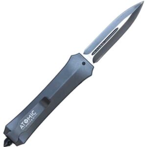 Atomic Knives OTF Automatic Knife Double Edge Pocket Clip Open View