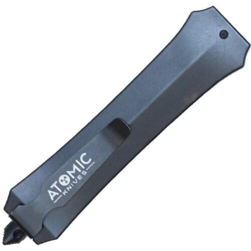 Atomic Knives OTF Automatic Knife Double Edge Pocket Clip Closed View