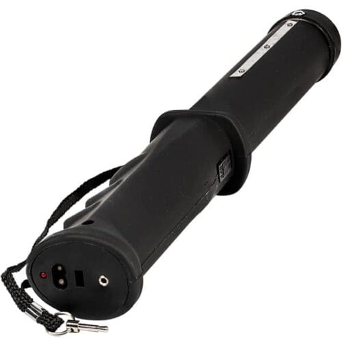 Black Safety Technology Repeller Rechargeable Stun Baton Charging Port Bottom View