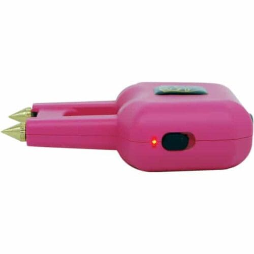 Pink Safety Technology Spike Stun Gun Power Switch Side View