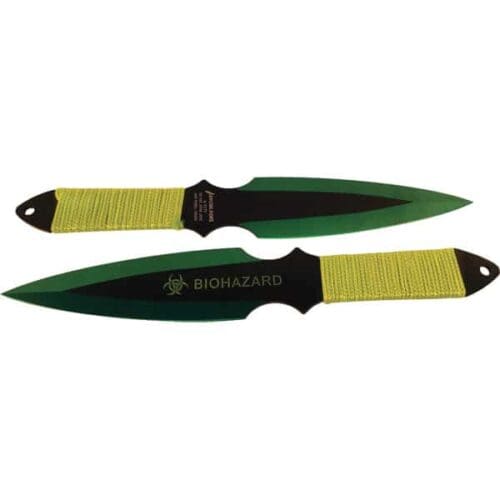 Green Biohazard Throwing Knife 2 Pack