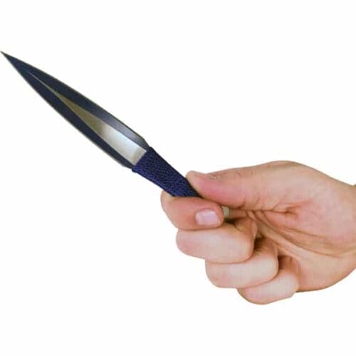 Black Throwing Knife In Hand