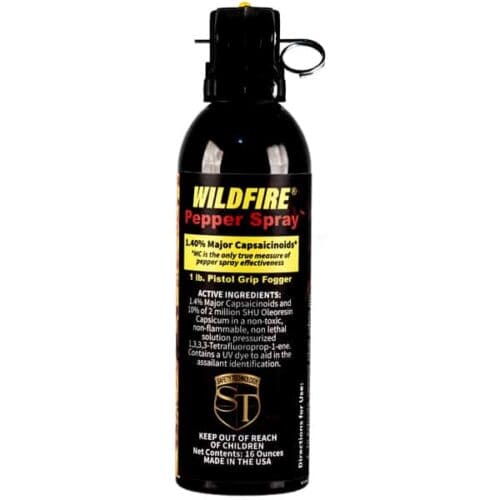 Safety Technology WildFire Pepper Spray 16oz. Pistol Grip Fogger Made In The USA Front View