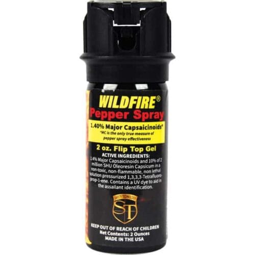Safety Technology WildFire Pepper Spray 2oz Flip Top Gel Made in The USA Front View