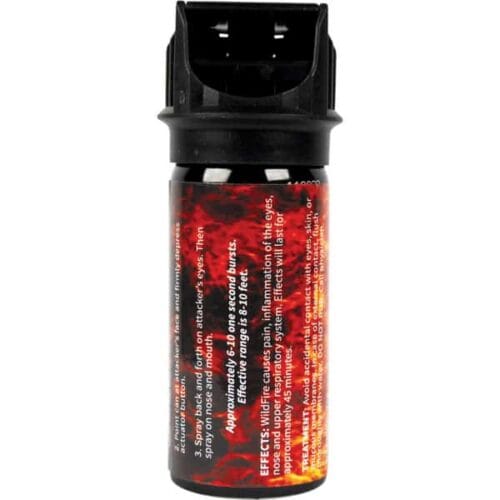 Safety Technology WildFire Pepper Spray 2oz Flip Top Gel Made in The USA Back View
