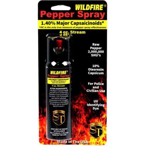 Safety Technology WildFire Pepper Spray 4oz. Stream Made In The USA In Package Front View