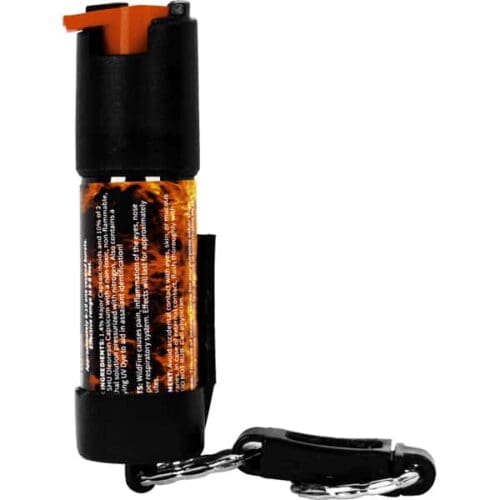 Safety Technology Wildfire Pepper Spray 1/2 oz. With Quick Release Keychain Back View