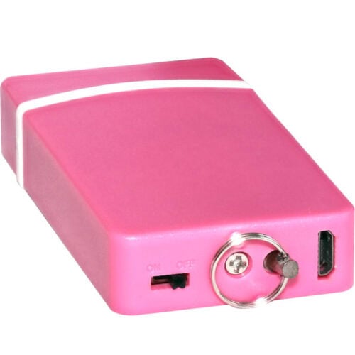 Pink Fang Stun Gun Rechargeable Keychain On/Off Switch Bottom View