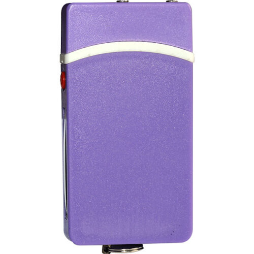 Purple Fang Stun Gun Rechargeable Keychain with Flashlight Back View