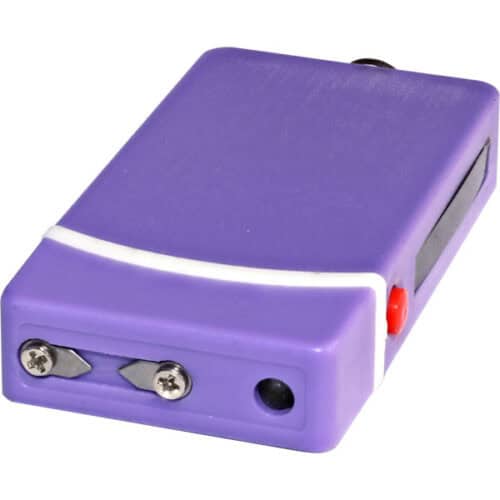 Purple Fang Stun Gun Rechargeable Keychain With Flashlight Top View