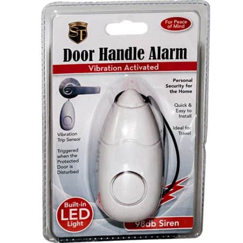 Safety Technology Portable Door Handle Alarm With Flashlight In Package