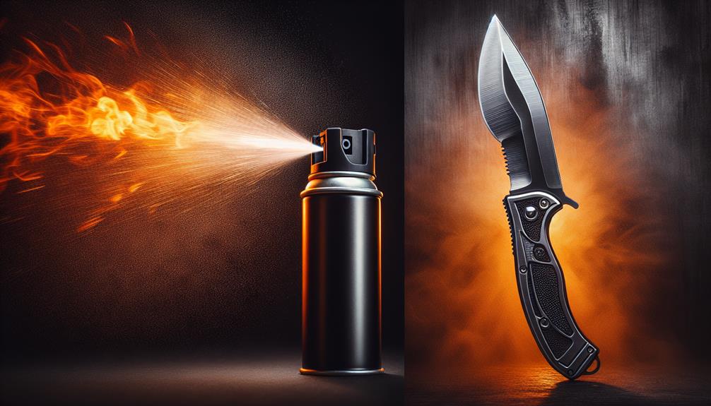 Pepper Spray and Knife