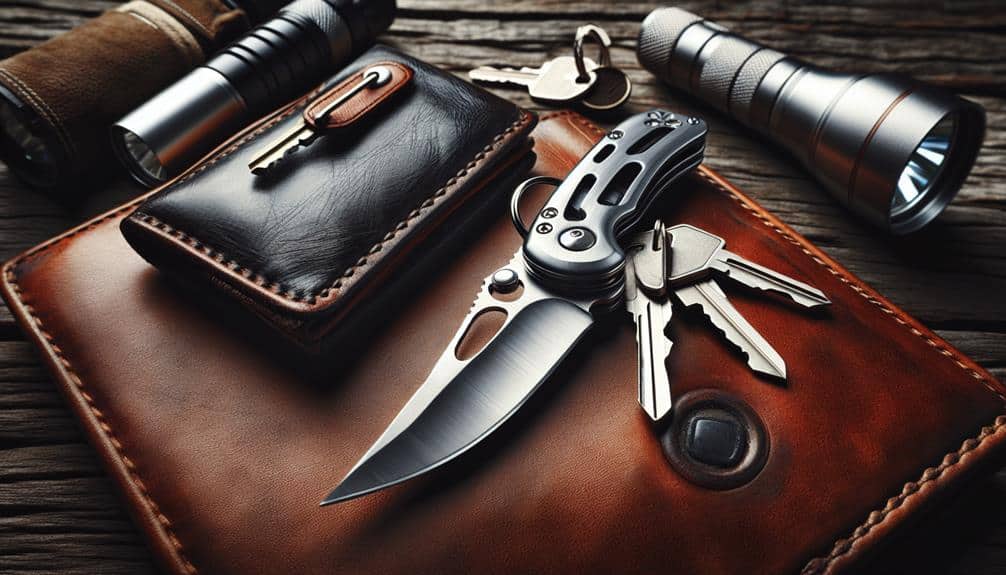 Pocket Knife Wallet and Keys On Desk