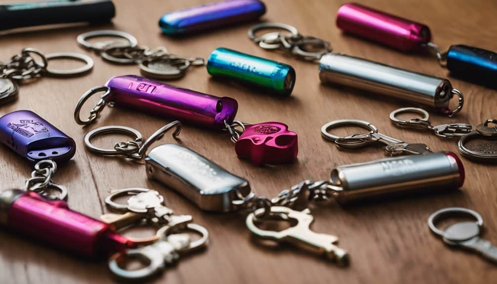 variety of keychain styles