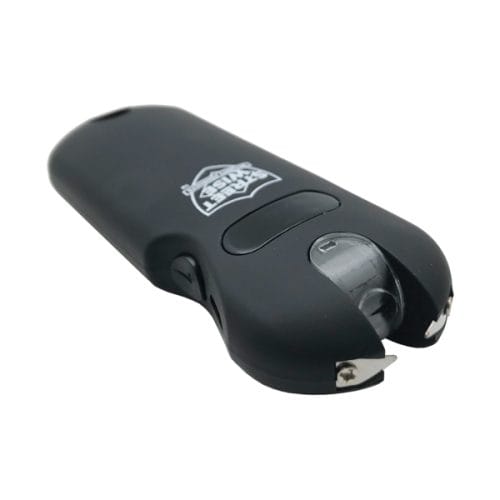 Black electric can opener with ergonomic design for easy use on kitchen countertops.