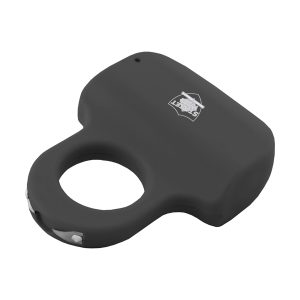 Black knuckle stun gun for self-defense with an ergonomic grip and safety switch.