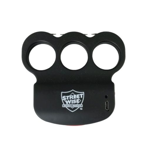 Streetwise security stun gun in black with a knuckle grip design for personal safety and self-defense.