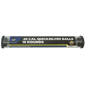 Package of .50 cal Quicksilver Balls, 10 rounds for air guns, self-defense, metal/polymer blend.