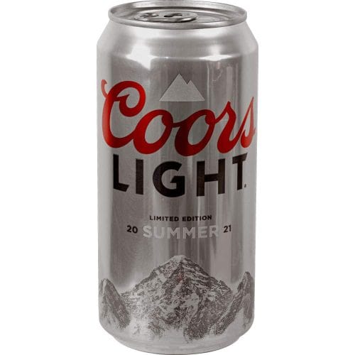 Silver Coors Light can, limited edition Summer 2021 with mountain graphics.