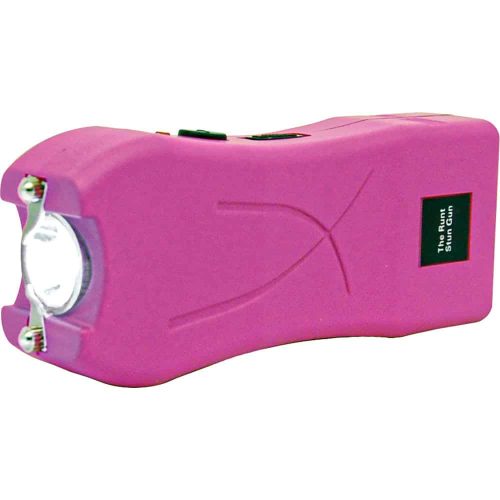 Pink stun gun with compact design, ideal for personal safety and self-defense.