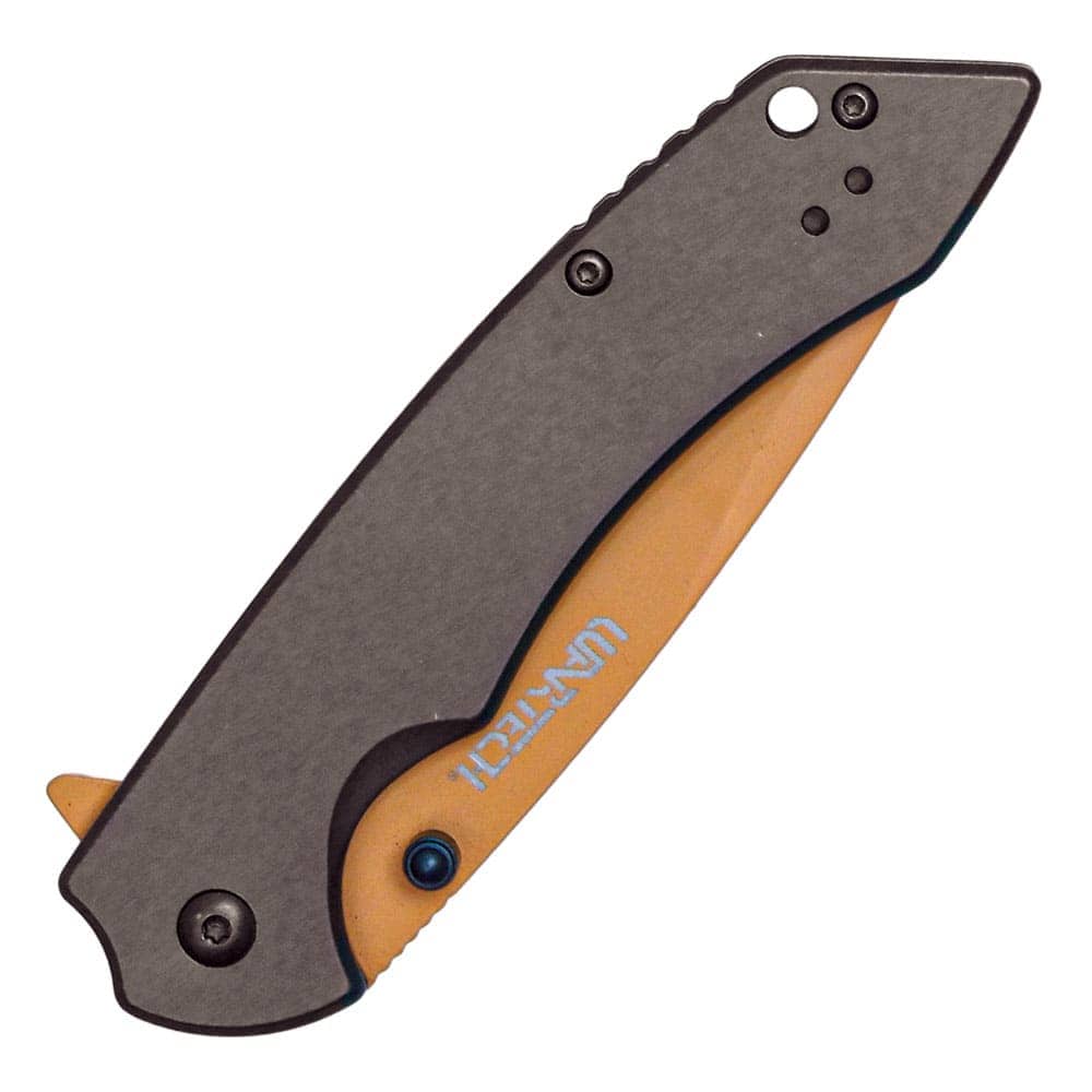 ST-FK-207_cjpg | Para Bellum Defense Folded black and orange pocket knife with a sleek design, featuring a visible logo on the handle.