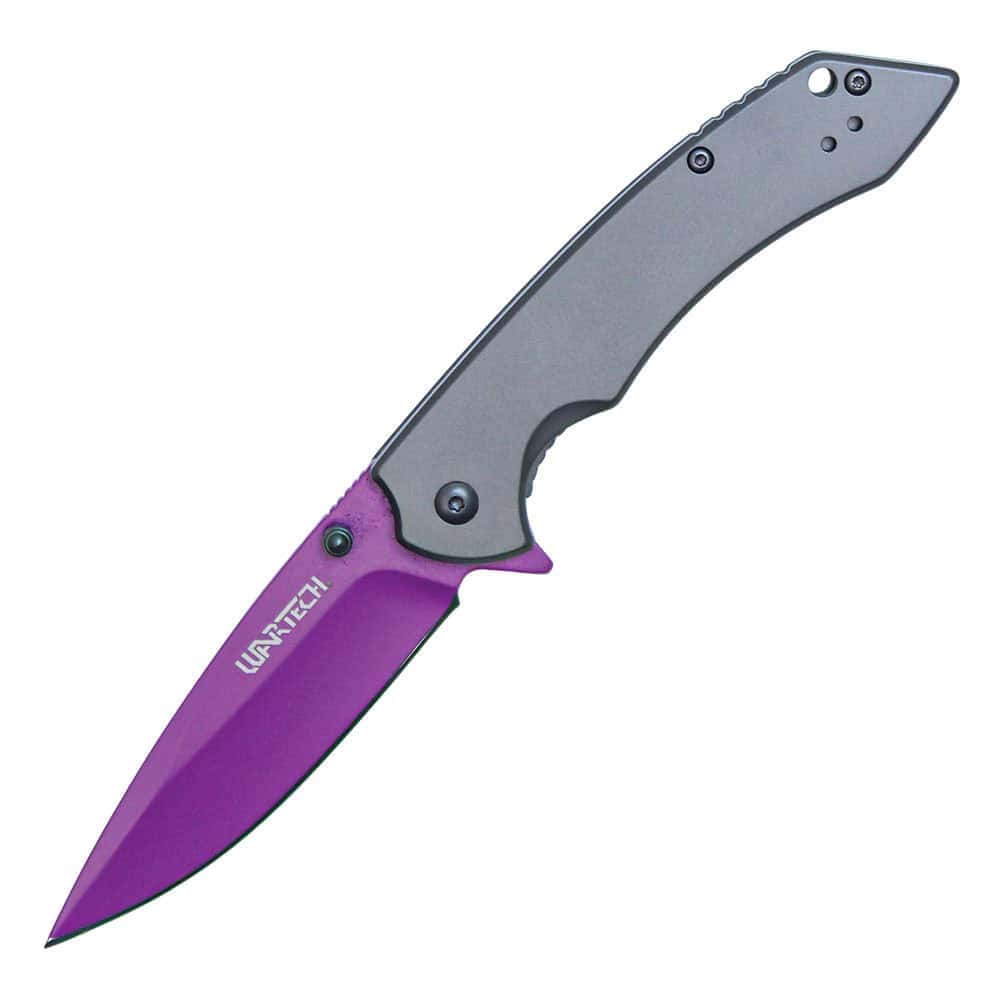 ST-FK-208_ajpg | Para Bellum Defense Folding knife with purple blade and black handle, ideal for camping and outdoor activities.