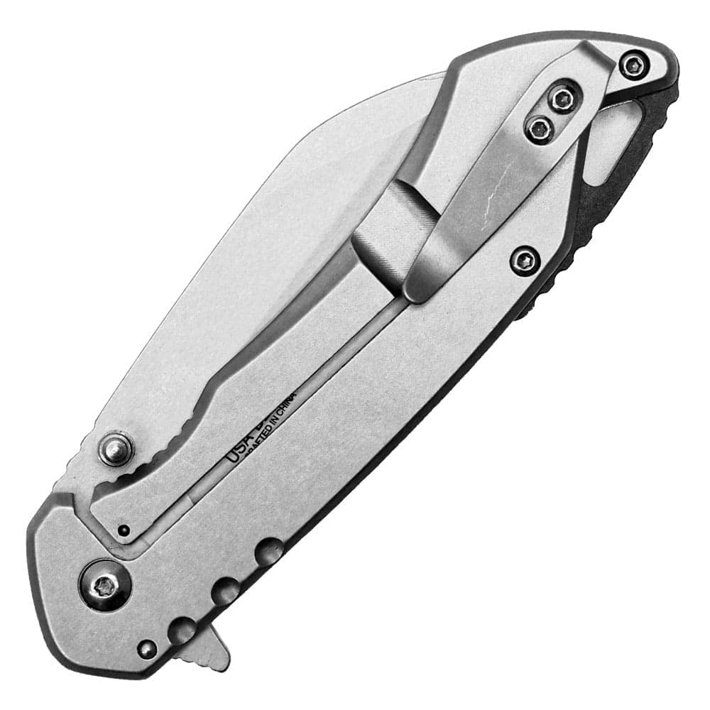ST-FK-214_djpg | Para Bellum Defense Folding pocket knife with stainless steel handle, closed position, side view, suitable for outdoor or everyday use.