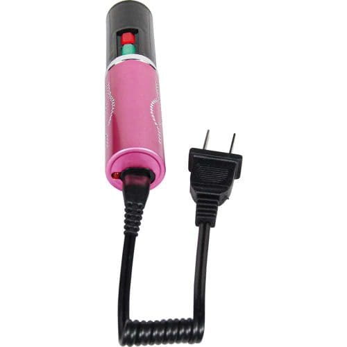 Pink electric coil lighter with power cord, ideal for easy ignition and portable use.