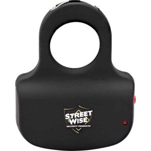 Black Streetwise security stun gun with a grip, ideal for personal defense.