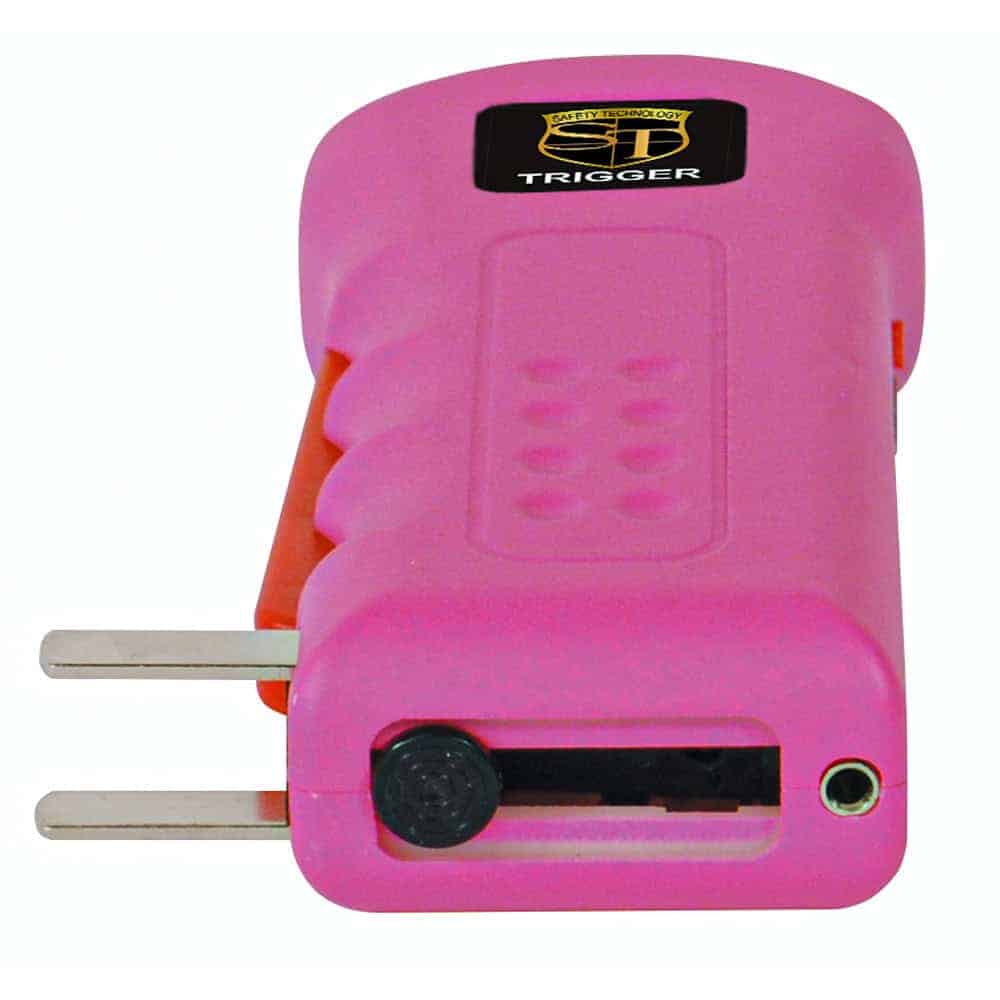 TRIGGER-PINK_ejpg | Para Bellum Defense Pink self-defense stun gun with metal prongs and safety switch. Compact design for personal safety.