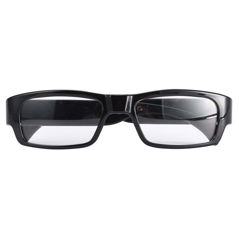 HC-GLASSES_ejpg | Para Bellum Defense Black rectangular frame glasses with clear lenses, front view against white background, ideal for a stylish, modern look.